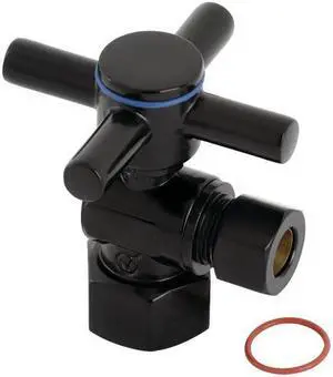 Kingston Brass CC43100DX Concord 1/2" IPS x 3/8" O.D. Quarter Turn Angle Stop Valve, Matte Black