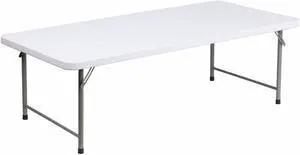 30''W x 60''L x 19''H Kid's Granite White Plastic Folding Table