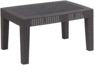 Flash Furniture Seneca Faux Rattan Coffee Table Dark Gray (DADSF2TDKGY)