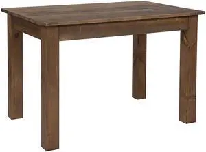 46" x 30" Rectangular Antique Rustic Solid Pine Farm Dining Table