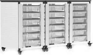 Luxor Modular Classroom Storage Cabinet - 3 Side-By-Side Modules with 18 Small Bins