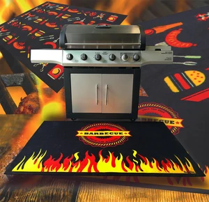 Floortex Home / Office Decor Pad / Carpet Doortex Flame Design Fire Retardant BBQ Mat - 39" x 60" Floortex Home / Office Decor Pad / Carpet Doortex Flame Design Fire Retardant BBQ Mat - 39" x 60"