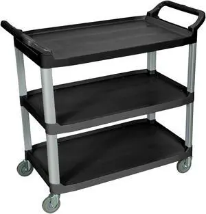 Luxor SC13-B Black 3 Shelf Serving Cart