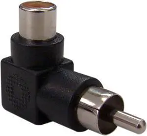 Cable Wholesale RCA Right Angle Adapter RCA Female to RCA Male 90 Degree Elbow