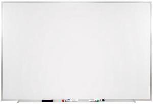Ghent M1-45-4 Magnetic Porcelain Whiteboard with Aluminum Frame - 60.5" x 48.5" - White Surface, Satin Aluminum Frame