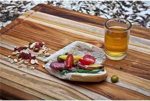 Rectangle Edge Grain Cutting Board with Hand Grip and Juice Canal 24" x 18" x 1.5"