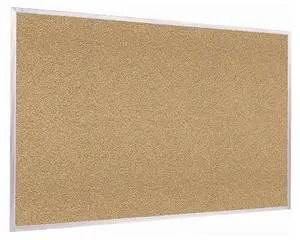 Ghent 1434-1 Natural Cork Bulletin Board with Wood Frame - 46.5" x 36" - Tan Surface, Oak Finished Wood Frame