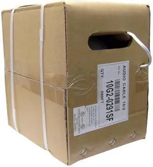Cable Wholesale 16/2 (16AWG 2C) 65 Strand/0.16mm Speaker Cable CM / Inwall Rated Oxygen-Free White - 500 ft Pullbox
