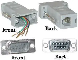 Cable Wholesale DB9 Male / RJ12 Modular Adapter - Color Gray
