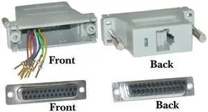 Cable Wholesale DB25 Female / RJ45 Modular Adapter, Color Gray