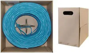 Cable Wholesale CAT6 UTP Solid Bulk Cable - 1000 ft - Blue
