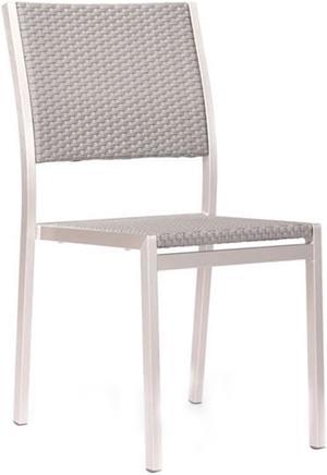 Zuo Modern  701866  Modern Patio Furniture Metropolitan Collection Dining Chair in Brushed Aluminum (Set of 2)
