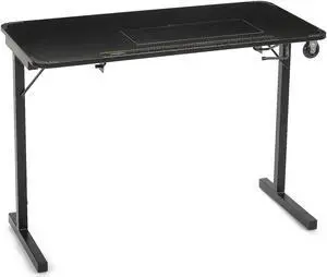 Arrow Sewing Table for Vintage Singer Featherweight Sewing Machines 221 and 222, Portable with Wheels and Lift, Black Finish