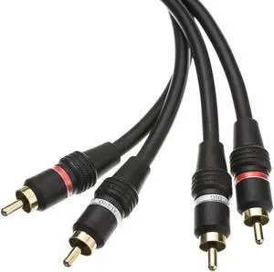 Offex High Quality RCA Stereo Audio Cable, Dual RCA Male, 2 channel, Gold-plated Connectors, 3 foot