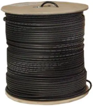 Cable Wholesale RG6 Coaxial Cable 18AWG Solid 1000 ft Spool - Black