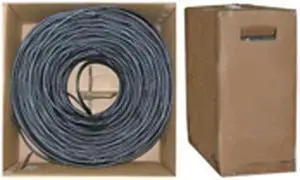 Cable Wholesale RG6 Coaxial Cable Quad-Shielded 18AWG 1000 ft Pullbox - Solid Black