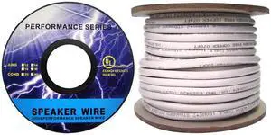 Cable Wholesale 16/2 (16AWG 2C) 65 Strand/0.16mm Speaker Cable CM / Inwall Rated Oxygen-Free White - 100 ft Spool