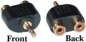Cable Wholesale RCA to Stereo adapter 2 x RCA Female / 1 x 3.5mm Stereo Male