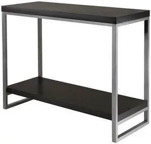 Jared Console Table, Enamel Steel Tube In Black/Metal By Winsome