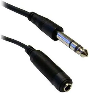 Cable Wholesale 1/4 inch Male to 1/4 inch Female Stereo Extension Cable TRS, Balanced - 100 foot
