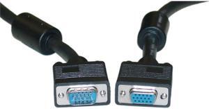 Cable Wholesale HD15 (SVGA) Male / HD15 (SVGA) Female Coaxial Construction w/ Ferrites Black15