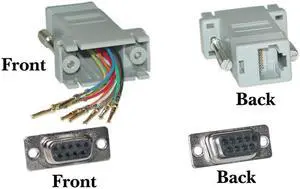 Modular Adapter, DB9 Female to RJ45 Jack - Gray