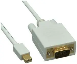 Mini DisplayPort to VGA Video Cable, Mini DisplayPort Male to VGA Male, 6 foot