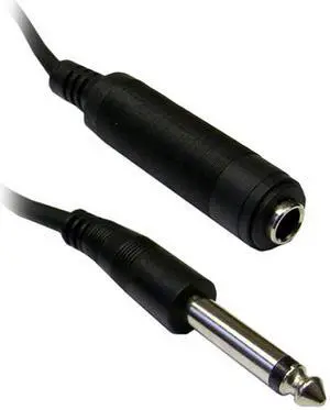 Cable Wholesale 1/4 inch Mono Extension Cable, 1/4 Male to 1/4 Female, 25 foot