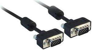 Offex Slim SVGA Cable with Ferrites, Black, HD15 Male, Coaxial Construction, 32 AWG, 6 foot
