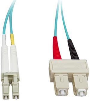 Cable Wholesale Fiber Optic Cable, LC / SC, Multimode, Duplex, 10-Gigabit Aqua, 50 / 125, 2 meter (6.6 foot)