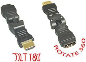Cable Wholesale HDMI Swivel Adapter, HDMI Male To HDMI Female, Rotates 360 Degrees, Tilts 180 Degrees