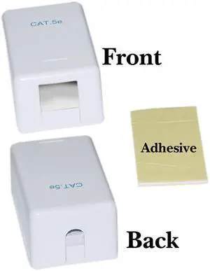 Cable Wholesale Blank Surface Mount Box for Keystones, 1 Hole, White