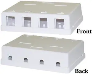 4 Hole Blank Surface Mount Box for Keystone, White