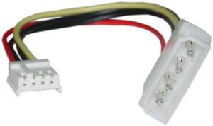 Cable Wholesale 4 Pin Molex to Floppy Power Cable, 5.25 inch Male to 3.5 inch Female, 6 inch