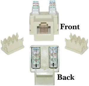 Cable Wholesale Keystone Insert, Beige, Phone / Data Jack, RJ11 / RJ12 Female to 110 Type Punch Down