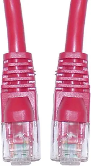 CableWholesale Cat5e Ethernet Crossover Cable Snag-less Molded Boot  7 foot - Red
