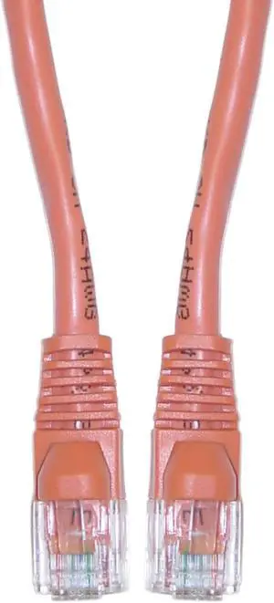 Cat 5e Ethernet Crossover Cable, Snagless/Molded Boot, 3 foot - Orange