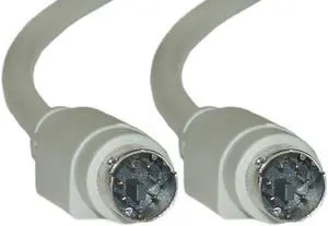 Cable Wholesale PS / 2 Cable, Keyboard / Mouse, PS / 2(MiniDin6) Male, 6 Conductor, Straight, 6 foot