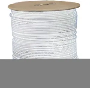 Plenum Bulk RG59 Siamese Coaxial/Power Cable, White, Solid Core, CMP, 18/2 (18 AWG 2 Conductor) Solid Power, Spool, 1000 foot