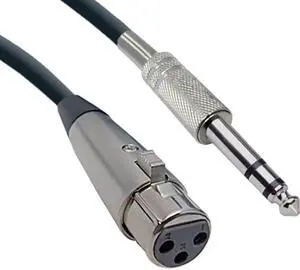 XLR Female to 1 / 4 Inch Stereo Male Audio Cable, 50 foot