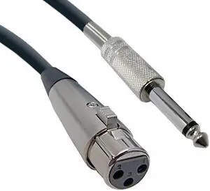 Cable Wholesale XLR Female to 1 / 4 Inch Mono Male Audio Cable, 15 foot