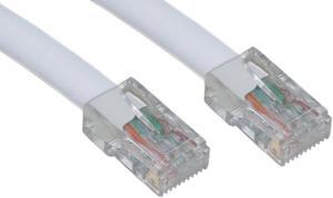 Cat 6 Ethernet Patch Cable, Bootless, 5 foot - White