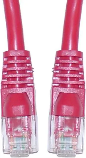 Cat 5e Red Ethernet Crossover Cable, Snagless / Molded Boot, 5 foot