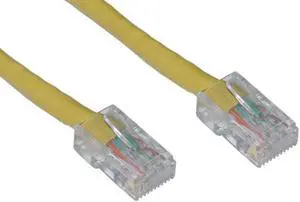Cat 6 Yellow Ethernet Patch Cable, Bootless, 5 foot