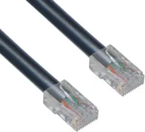 Cable Wholesale Cat 6 Black Ethernet Patch Cable, Bootless, 100 Foot