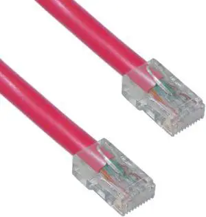 Cat6 Ethernet Patch Cable, Bootless, 5 foot - Red