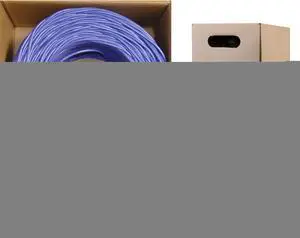 Bulk Cat6 Purple Ethernet Cable, Stranded, UTP (Unshielded Twisted Pair), Pullbox, 1000 foot
