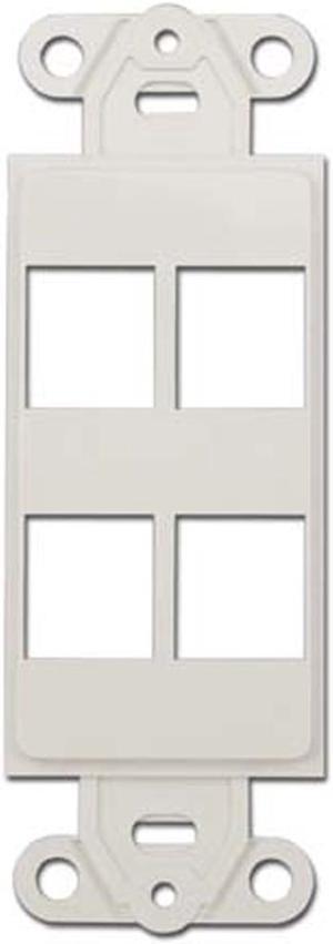 Cable Wholesale Decora Wall Plate Insert White 4 Keystone Jack