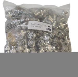 RG58 Stranded BNC Connector with 3 Pieces / Set (100 Sets Per Bag)