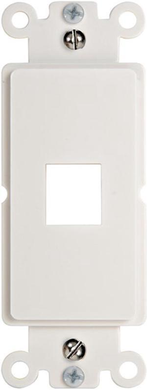 Decora Wall Plate Insert, 1 Keystone Jack, Single Gang - White